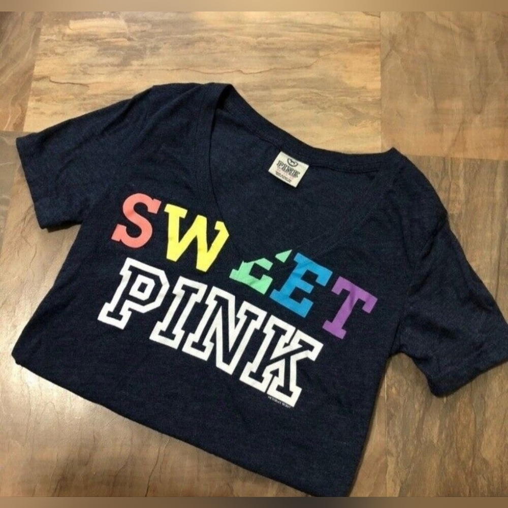 RARE VS PINK Short Sleeve T Shirt Multicolor Logo